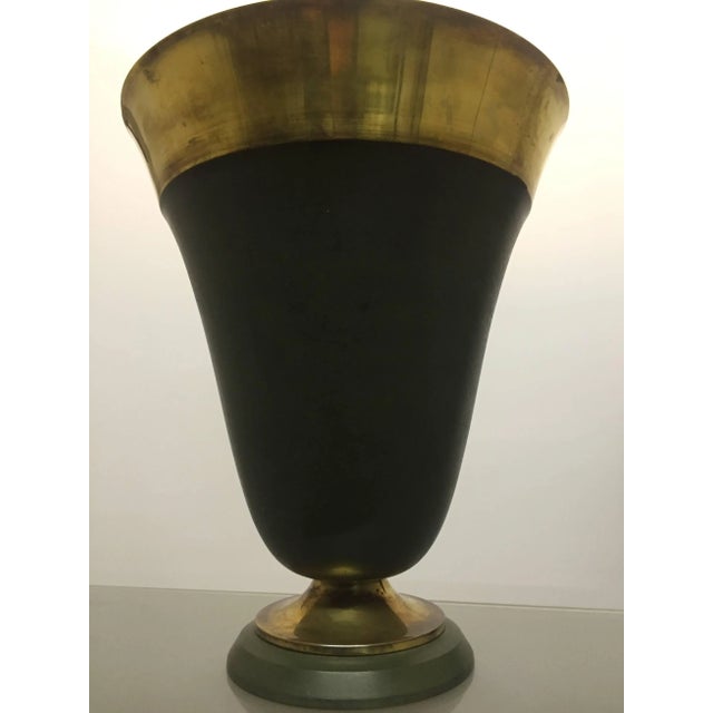 - Large, beautiful table lamp made of patinated brass - Made in France, circa 1920s - Socket: one x B22 (French bayonet)...
