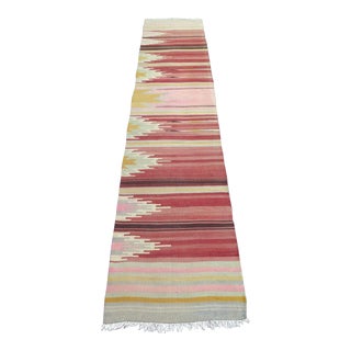 1960s Vintage Turkish Handknotted Runner Rug - 30"x135" For Sale