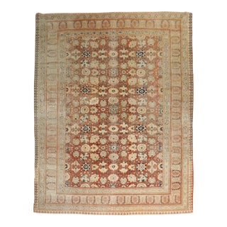 Zabihi Collection Hadji Jalili Tabriz 19th Century Antique Rug - 9'1" x 12'4" For Sale