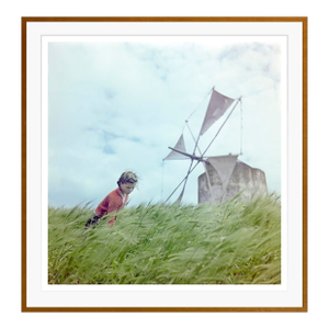 Toni Frissell 'A Windmill in Portugal' Archival Pigment Print Framed in Brown