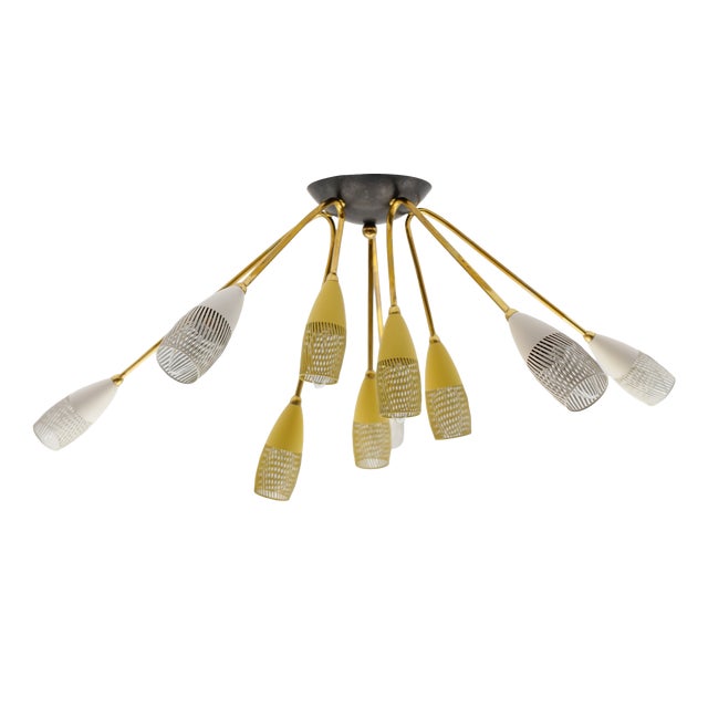 Sputnik Ceiling Lamp in the style of Arteluce, Italy, 1950s For Sale