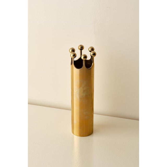 Vintage Brass Vase by Pierre Forssell, 1960s For Sale - Image 6 of 7