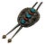 Vintage Sterling Silver Turquoise and Coral Bolo Tie For Sale