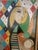 Large Mid Century Modern Studio Abstract Acrylic Mixed-Media Painting Picasso Inspired Original Decorative Artwork Handcrafted Girl Before a Mirror For Sale - Image 4 of 14