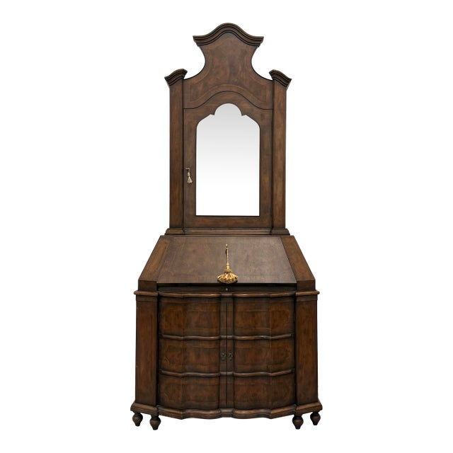 Vintage Walnut Secretary With Mirror For Sale