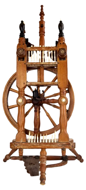Antique Majestic Spinning Wheel in Ebony Wood