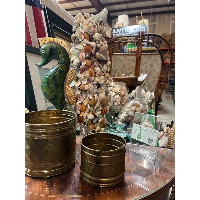 Mid-Century Modern 1970s Pair of Small Brass Decorative Catchalls For Sale - Image 3 of 10