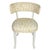 A set of four Klismos style white painted dining chairs, with seat and backs newly upholstered in yellow Les Touches...