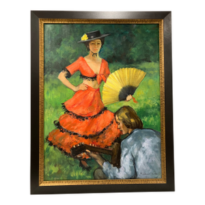 1970s “Flamenco Dancer” Original Oil Signed Mildred Jones