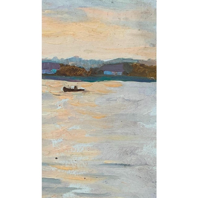 Realism Impressionism River Landscape Oil Painting, Ukrainian Art, 1970s For Sale - Image 3 of 6