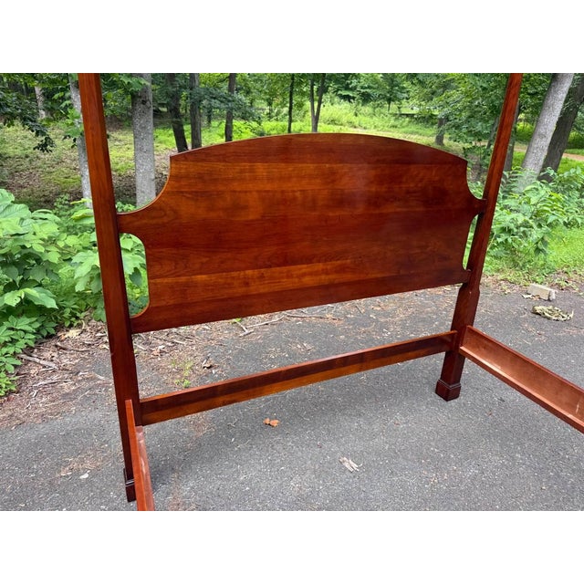 Late 20th Century Statton Furniture Cherry Pencil Post Queen Size Bed For Sale In Washington DC - Image 6 of 14