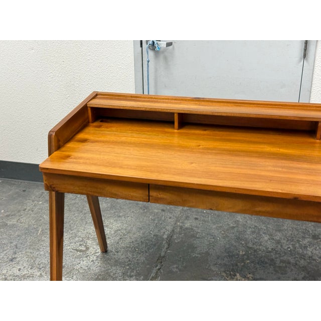 Cb2 Drommen Acacia Wood Desk For Sale In San Francisco - Image 6 of 12