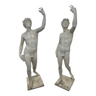 Pair of Monumental Classical Bacchus Figures in Fiberglass Sculptures For Sale
