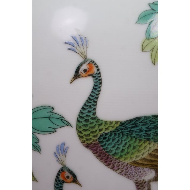 Mid 20th Century Marbro Chinese Famille Rose Porcelain Peacock Vase 2 Light Pull Chain Lamp 31" For Sale - Image 14 of 18