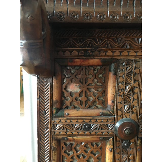 Damchiya Indian Cabinet With Green Marble Top For Sale - Image 9 of 9