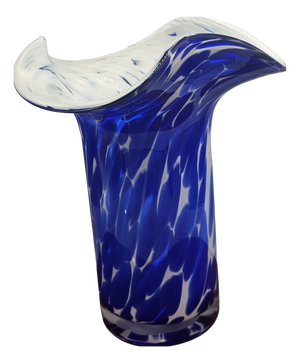 Blue and White Murano Glass Vase, 1960s