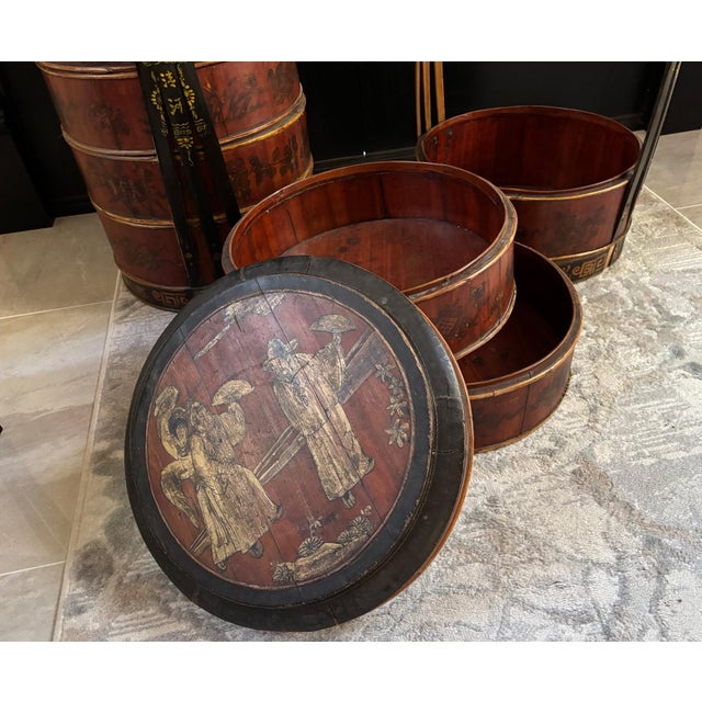 Pair Large 19th Century Chinese Wedding Baskets For Sale - Image 12 of 15