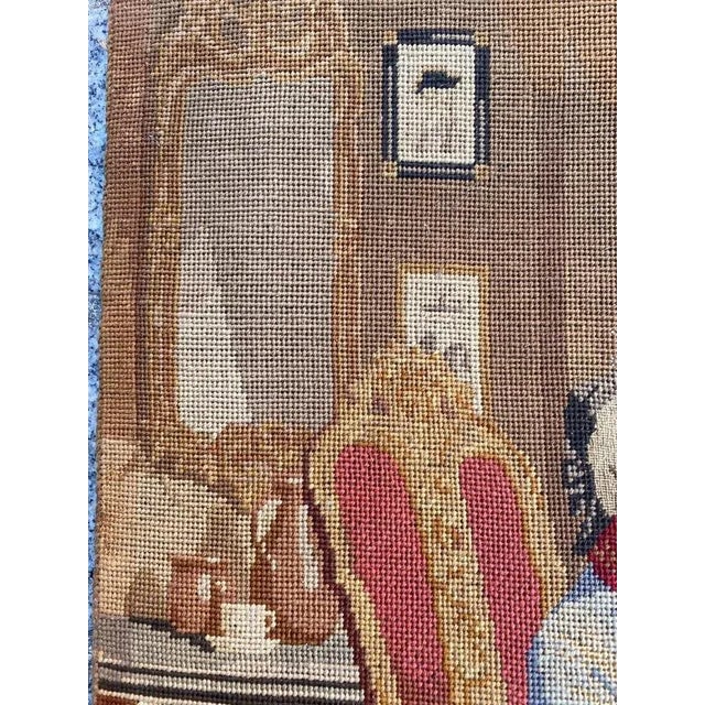 Textile Antique French Fine Needlepoint Tapestry For Sale - Image 7 of 12