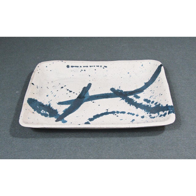 2000 - 2009 Signed Studio Pottery Abstract Ceramic Tray For Sale - Image 5 of 10