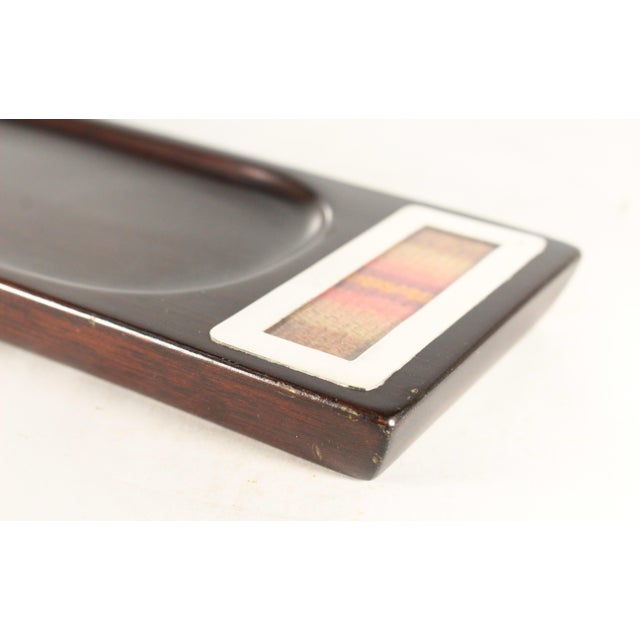 Mid-Century Peruvian Tray, Cumaru Wood, Sterling Silver & Inka Textile For Sale - Image 13 of 18