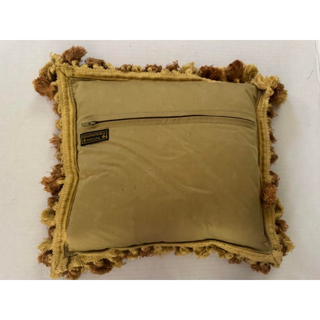 2010s Fortuny Silk Pillow With Embroidered Tiger For Sale - Image 5 of 5