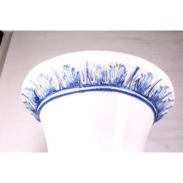 Traditional Monumental Majolica Grecian Style Urn For Sale - Image 3 of 10