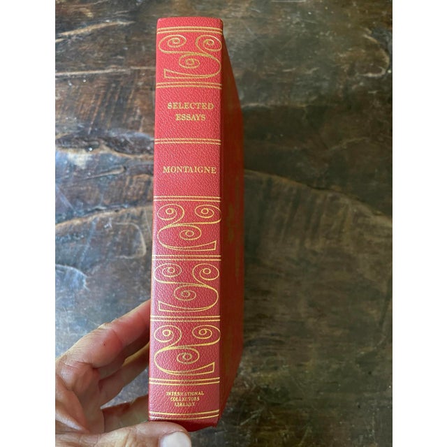 1952 Vintage Red Leather Wrapped Book Library Bookshelf Bibliophile For Sale - Image 9 of 9