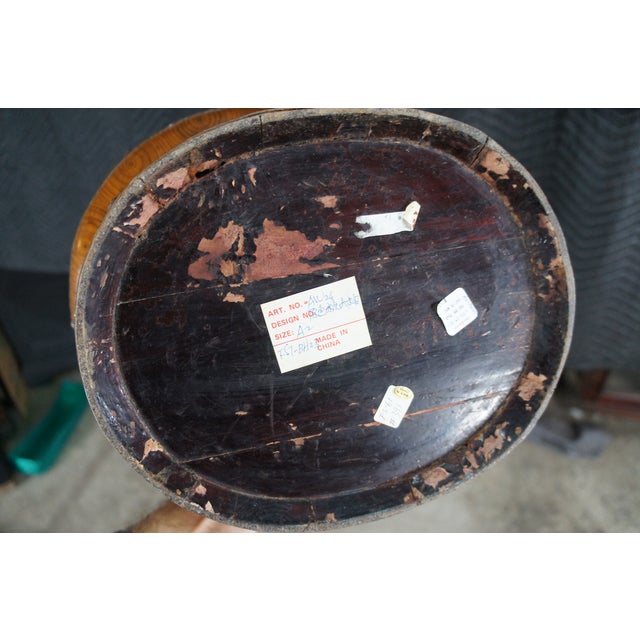 Wood Antique Chinese Qing Dynasty Elm Carved Tea Caddy Holder Wedding Food Basket For Sale - Image 7 of 12