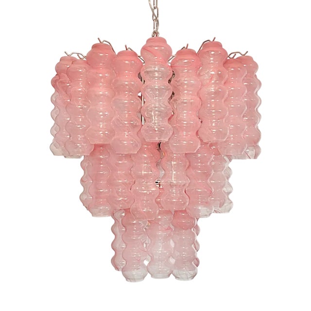 Large Three-Tier Murano Glass Tube Chandelier, 1990s For Sale