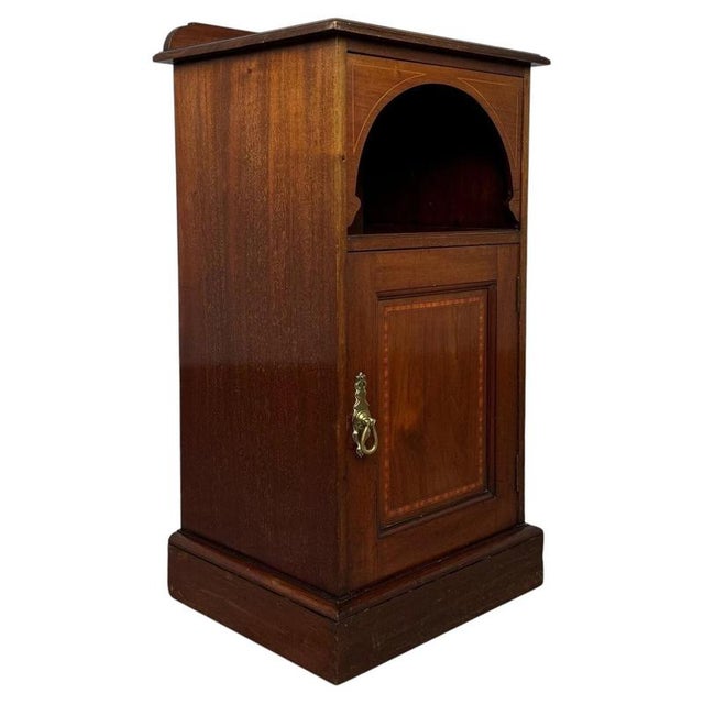 Antique Mahogany Bedside Cabinet, 1900s For Sale - Image 3 of 12