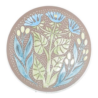 Vintage Decorative Ceramic Dish with Floral Pattern by Mari Simmulson for Upsala-Ekeby, 1950s For Sale