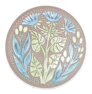 Vintage Decorative Ceramic Dish with Floral Pattern by Mari Simmulson for Upsala-Ekeby, 1950s