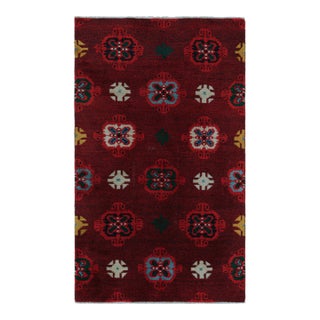 1960s Vintage Zeki Müren Rug in Red With Geometric Patterns For Sale