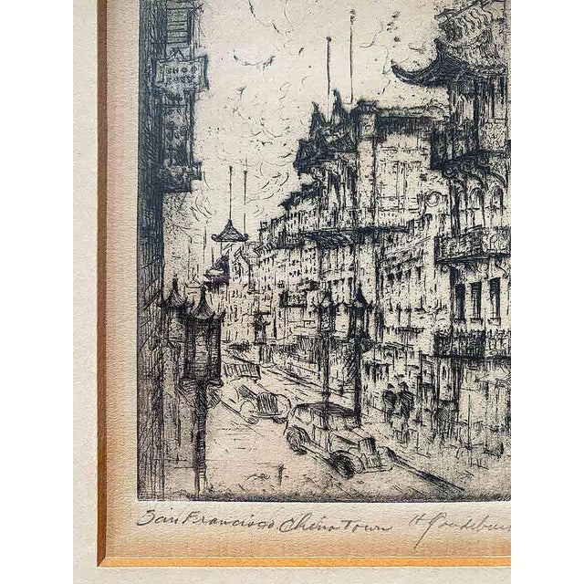 Early 20th Century Etching of Chinatown in San Francisco, Framed Chairish