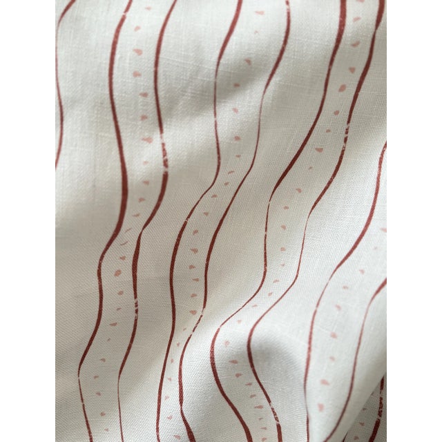 Lizzet Frausto Rayure Linen Fabric in Beige For Sale