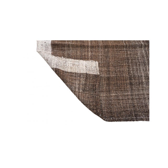 1960s Brown & Gray Vintage Modern Kilim Rug - 6`9″ X 9`10″ For Sale - Image 5 of 6