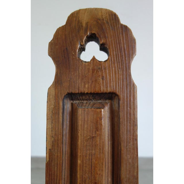 Brutalist Tripod Chair in Carved Wood, France, 1960s For Sale - Image 13 of 14