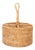 Artifacts Rattan Round 4 section Caddy/Cutlery Holder in Honey Brown For Sale