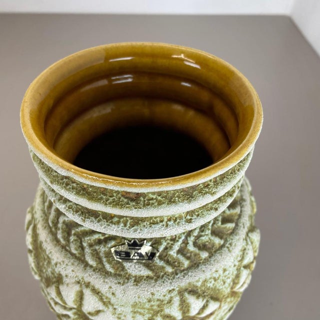 Fat Lava Pottery Vase by Bay Ceramics, Germany, 1970s For Sale - Image 9 of 17