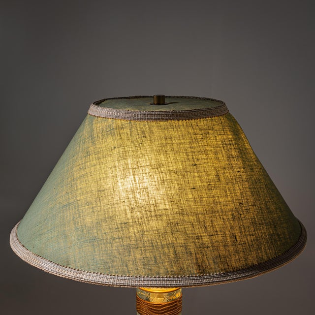 Mid-20th Century Table Lamp in Glass and Wood, Probably Italy For Sale In New York - Image 6 of 11