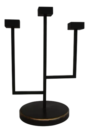 Handmade Blackened Steel Trident Candle Holder