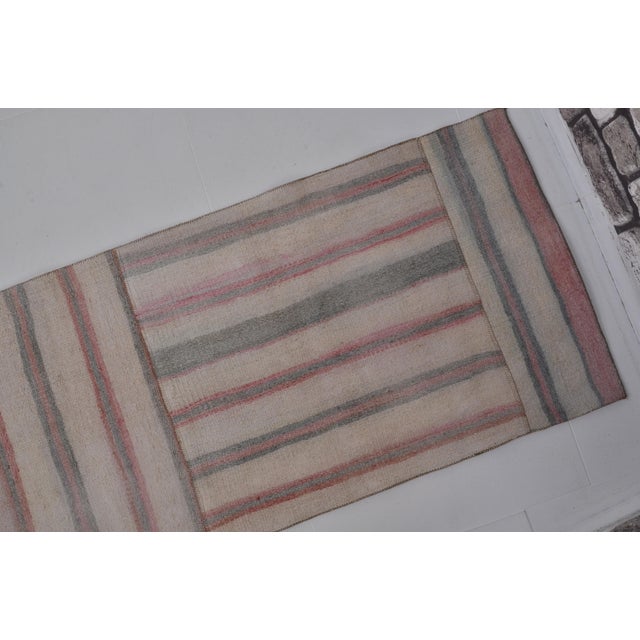 Textile Vintage Organic Handwoven Vintage Runner For Sale - Image 7 of 9
