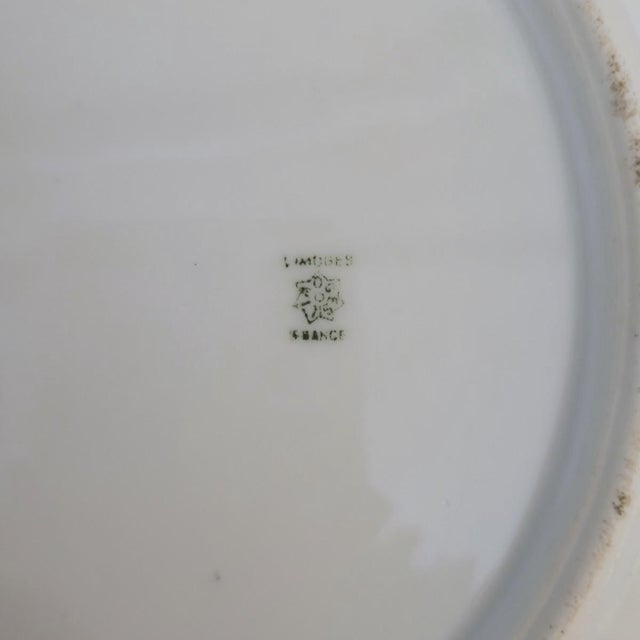 1900 - 1909 French Limoges Hand-Painted Fish Plate With Gilt Rim, Circa Early 20th C. For Sale - Image 5 of 8