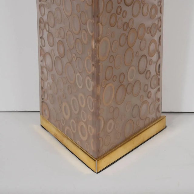 1980s Vintage 1980s Smoked Acrylic Lamps - a Pair For Sale - Image 5 of 7