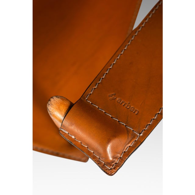 Talian Postmodern Modernist "Jocauro" Armchair by Arrben in Original Patinaed Leather, Italy, C. 1990s For Sale - Image 13 of 18