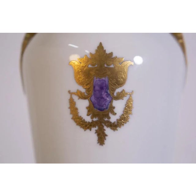 Vase in Gold Painted Porcelain by Arrigo Finzi, 1950s For Sale - Image 3 of 8