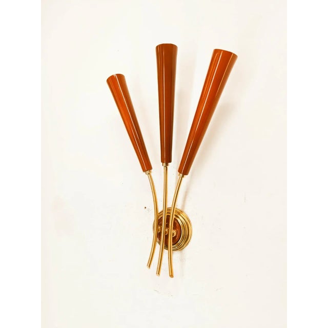 Metal Red Sputnik Wall Sconce For Sale - Image 7 of 11