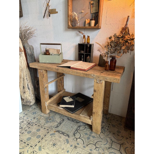Wood Rustic Fir Workbench, 1950s For Sale - Image 7 of 11
