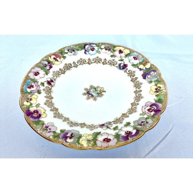 Ceramic Early 20th Century Haviland & Co. Pansy Plates For Sale - Image 7 of 17