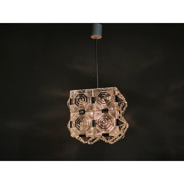 Brutalist Glass Cube Pendant by Kamenický Šenov, 1970s For Sale - Image 8 of 12